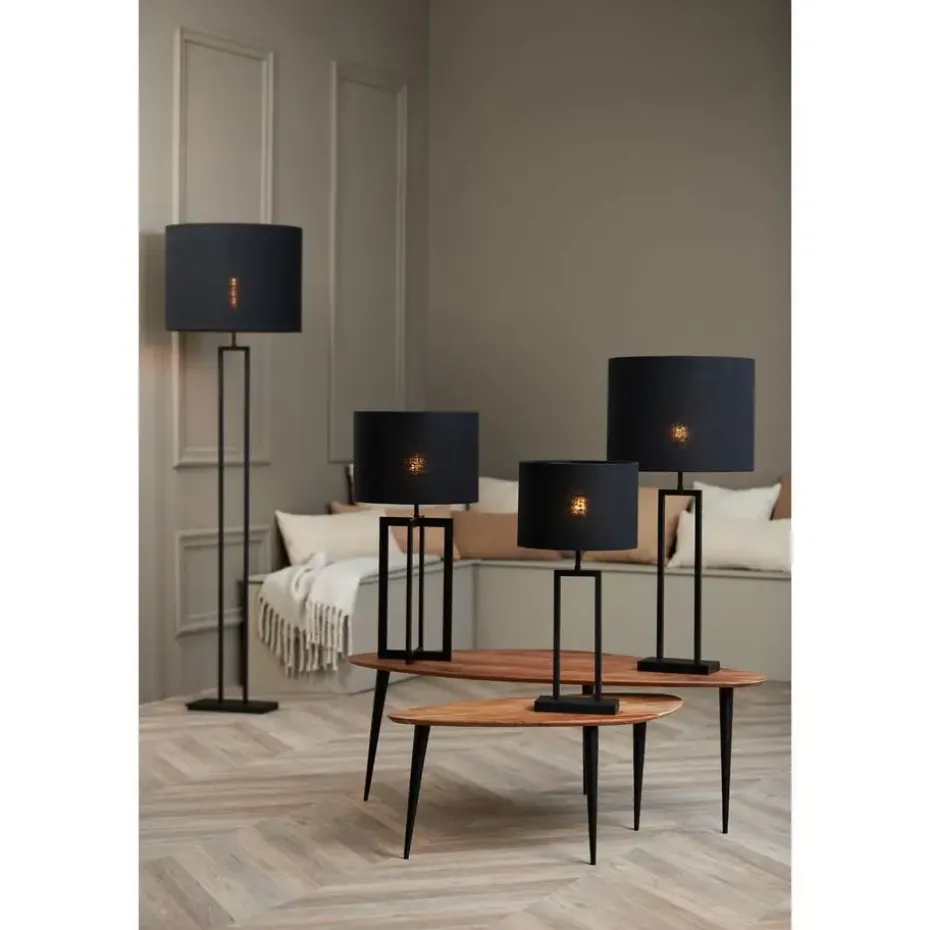 Cilinder Lampenkap Livigno - Zwart - Ø35x25cm
