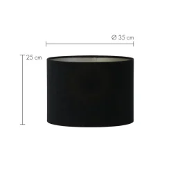 Cilinder Lampenkap Velours - Zwart - Ø40x30cm