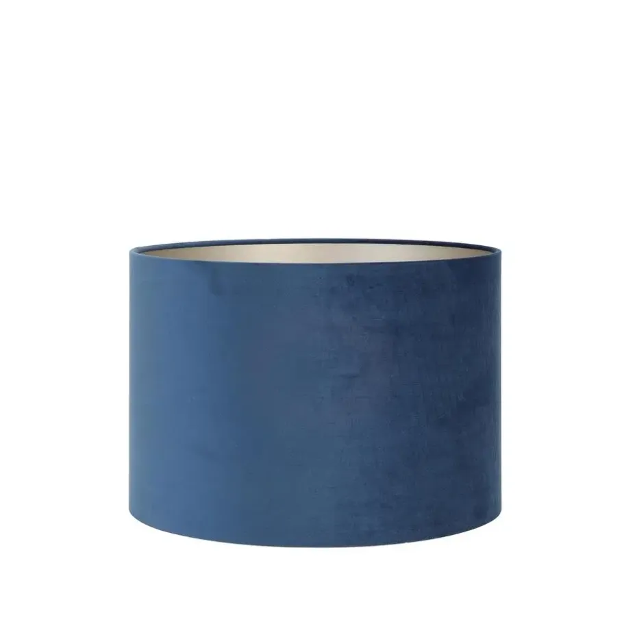 Cilinder Lampenkap Velours - Petrol Blue - Ø30x21cm