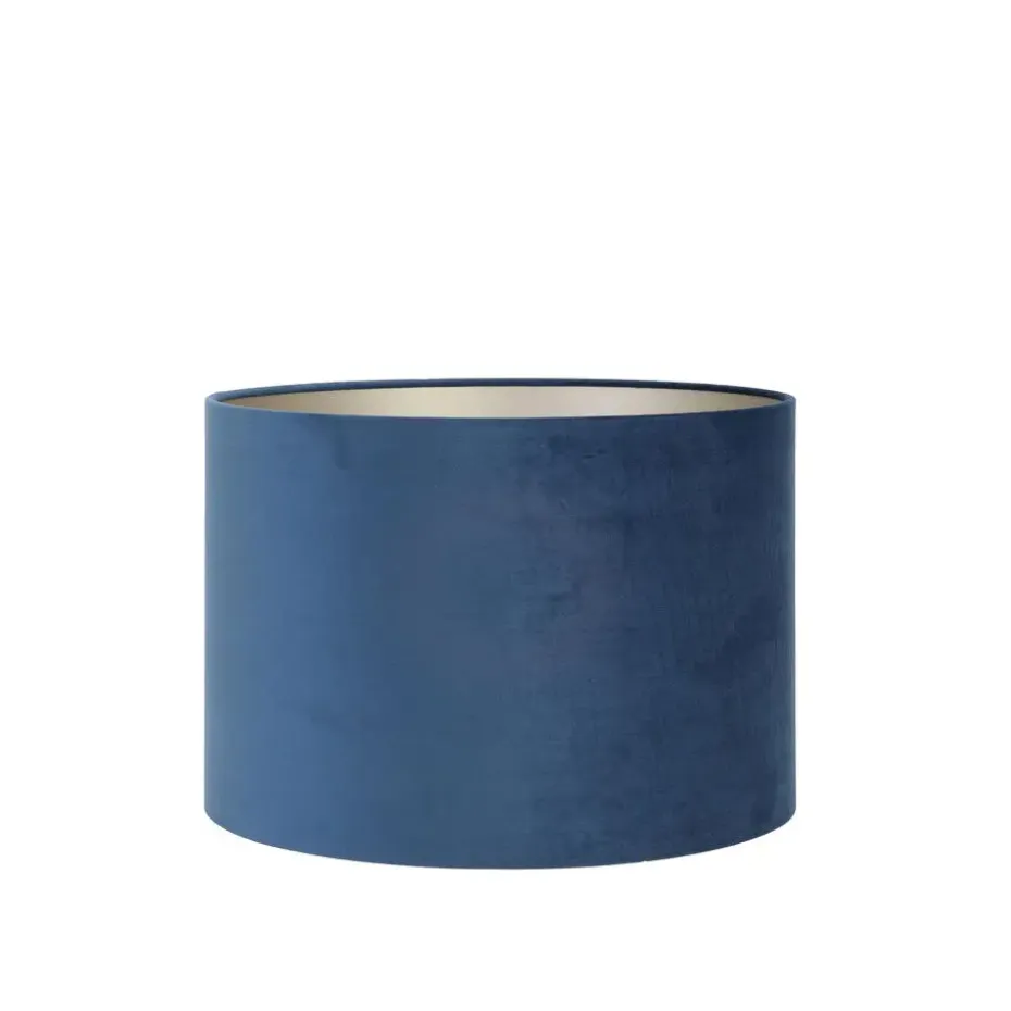 Cilinder Lampenkap Velours - Petrol Blue - Ø35x30cm