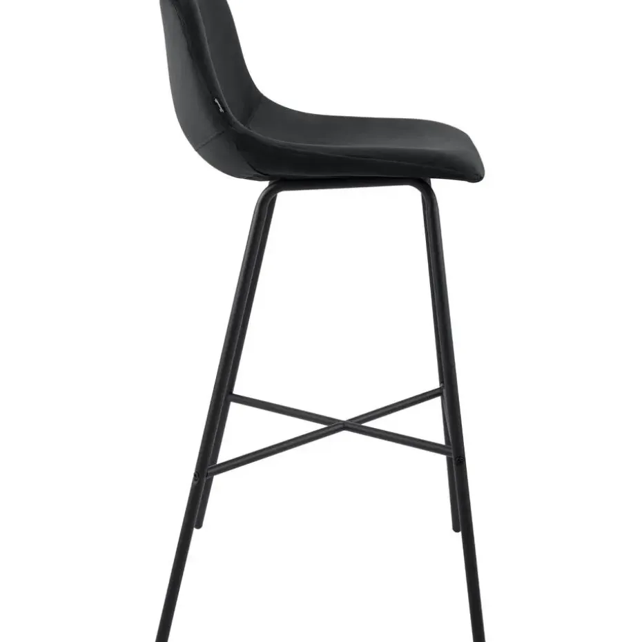 CLP Barkruk Altona zwart Frame - Fluweel - zwart