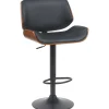 CLP Barkruk Beverley zwart Frame - Metaal - walnoot/zwart