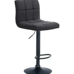 CLP Barkruk Calma zwart Frame - Stof - donkergrijs