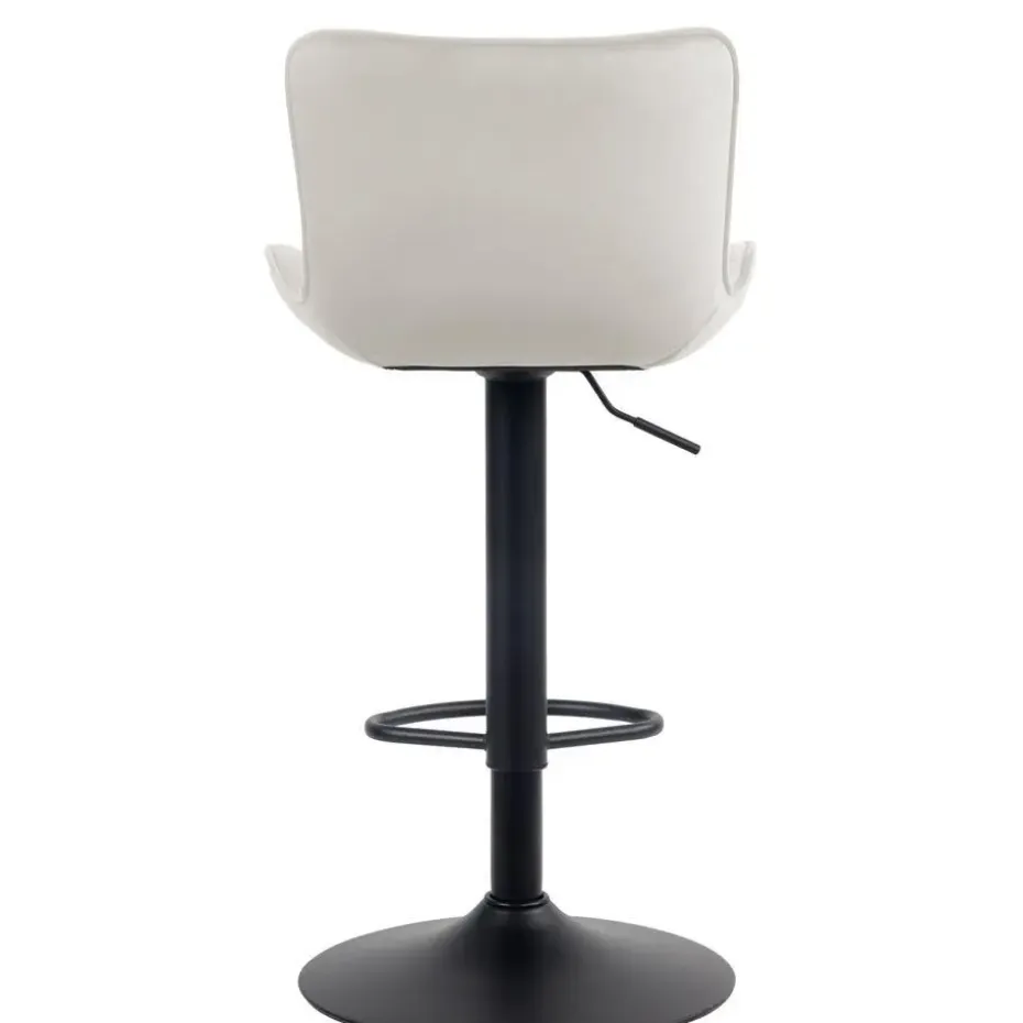 CLP Barkruk Emma zwart Frame - Fluweel - creme