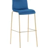 CLP Barkruk Hoover goud Frame - Fluweel - blauw