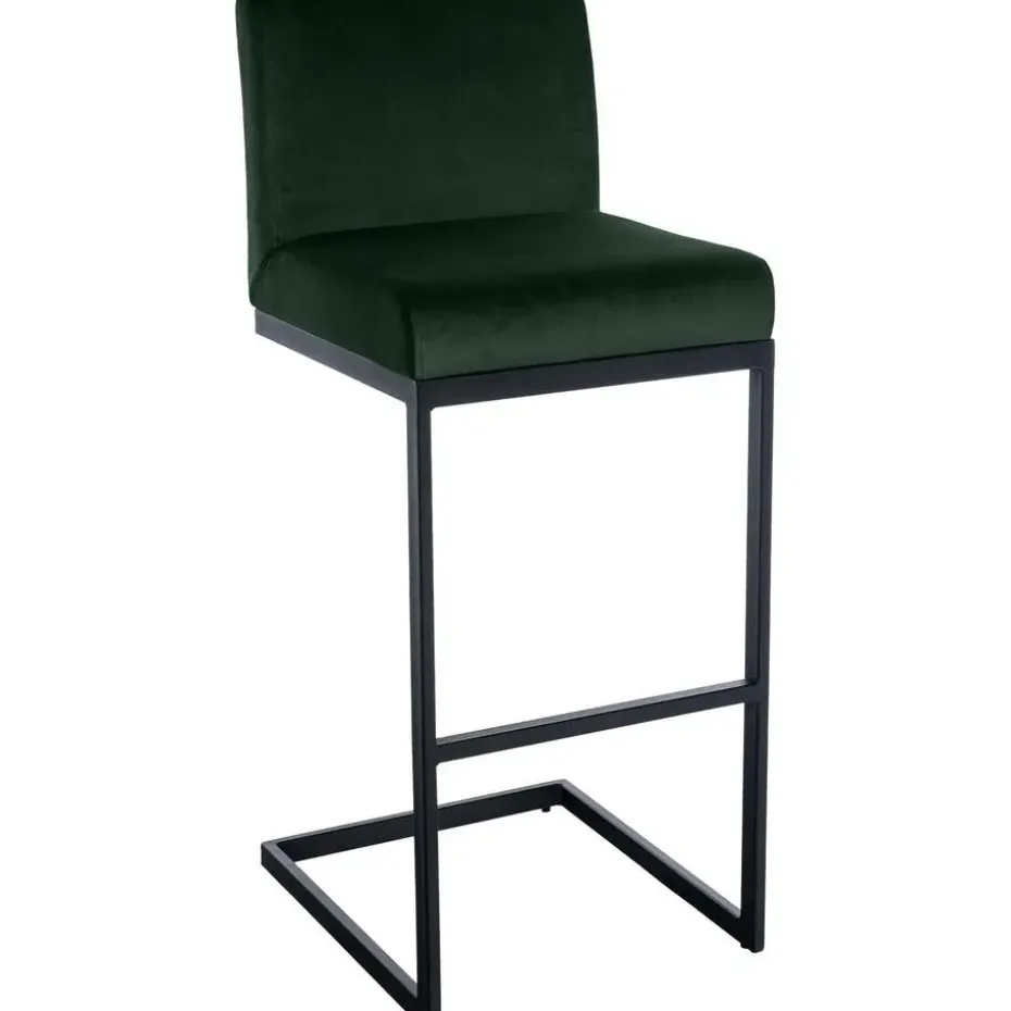 CLP Barkruk Hopewell zwart Frame - Fluweel - groen