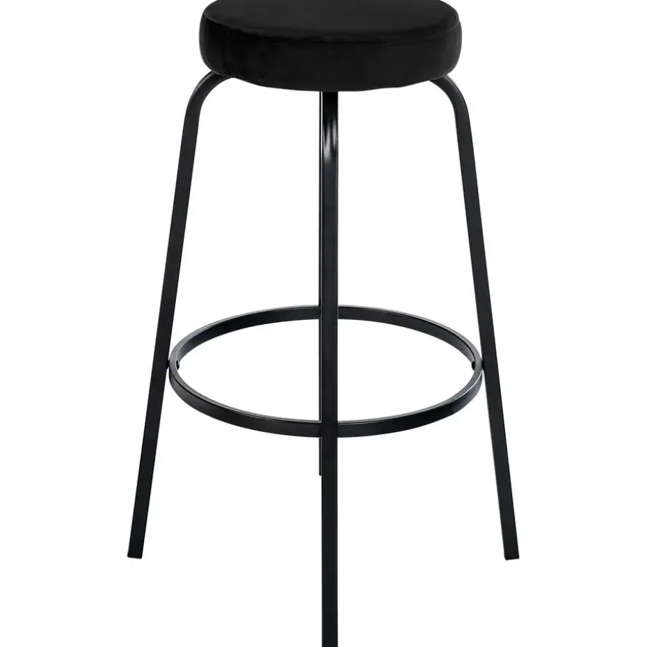 CLP Barkruk Kamari mat zwart Frame - Fluweel - zwart