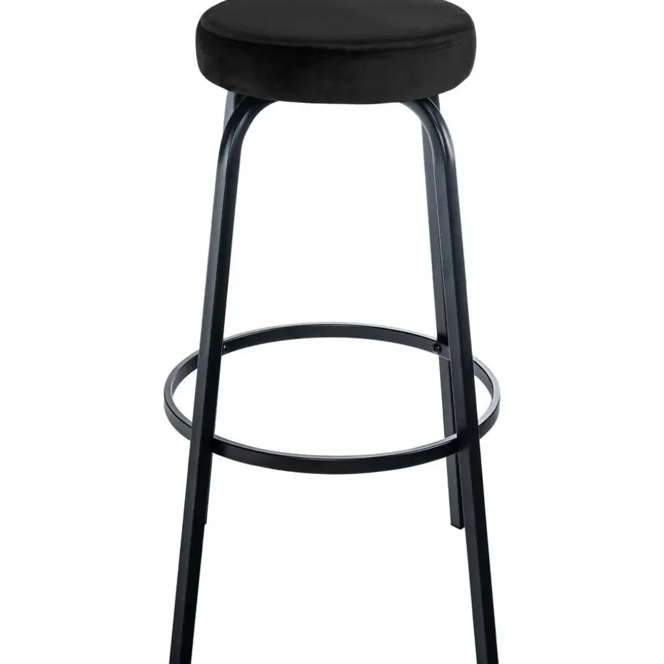 CLP Barkruk Kamari mat zwart Frame - Fluweel - zwart