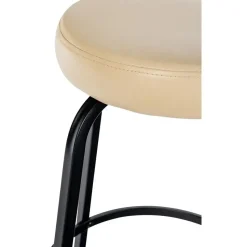 CLP Barkruk Kamari mat zwart Frame - Kunstleer - creme