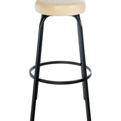 CLP Barkruk Kamari mat zwart Frame - Kunstleer - creme