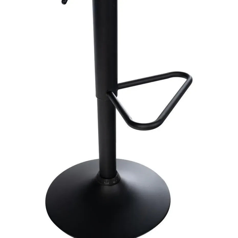 CLP Barkruk Kasson zwart Frame - Stof - grijs