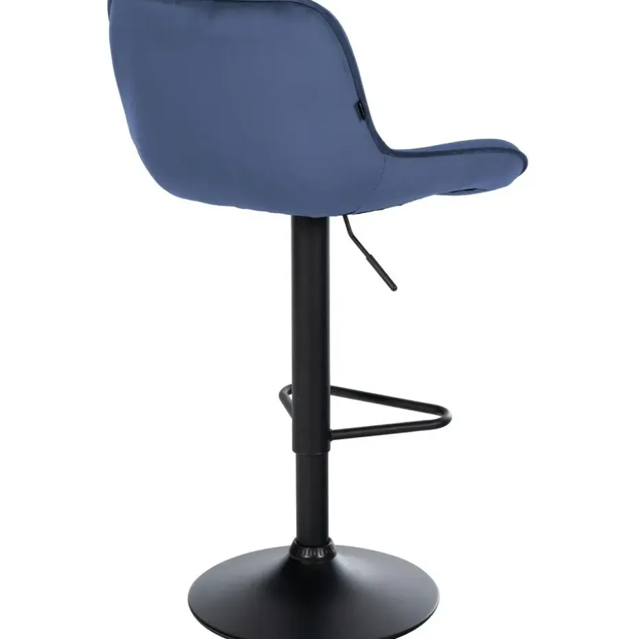 CLP Barkruk Kasson zwart Frame - Fluweel - blauw
