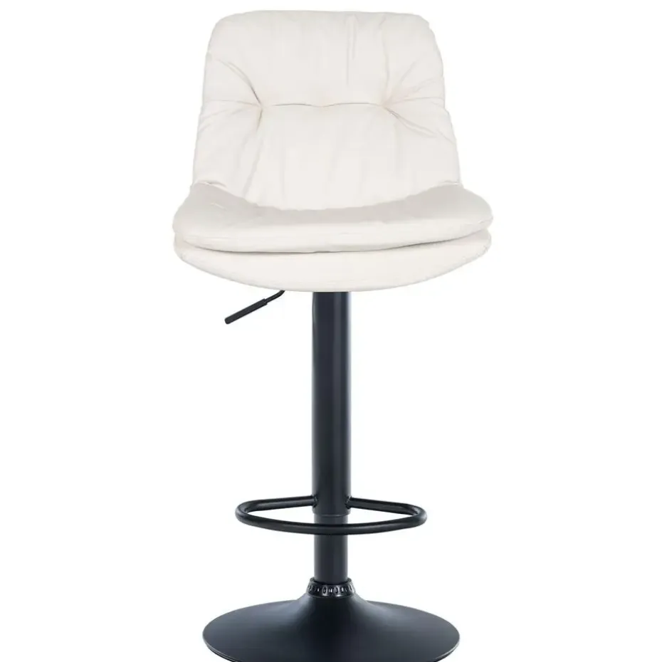 CLP Barkruk Laurel zwart Frame - Kunstleer - wit