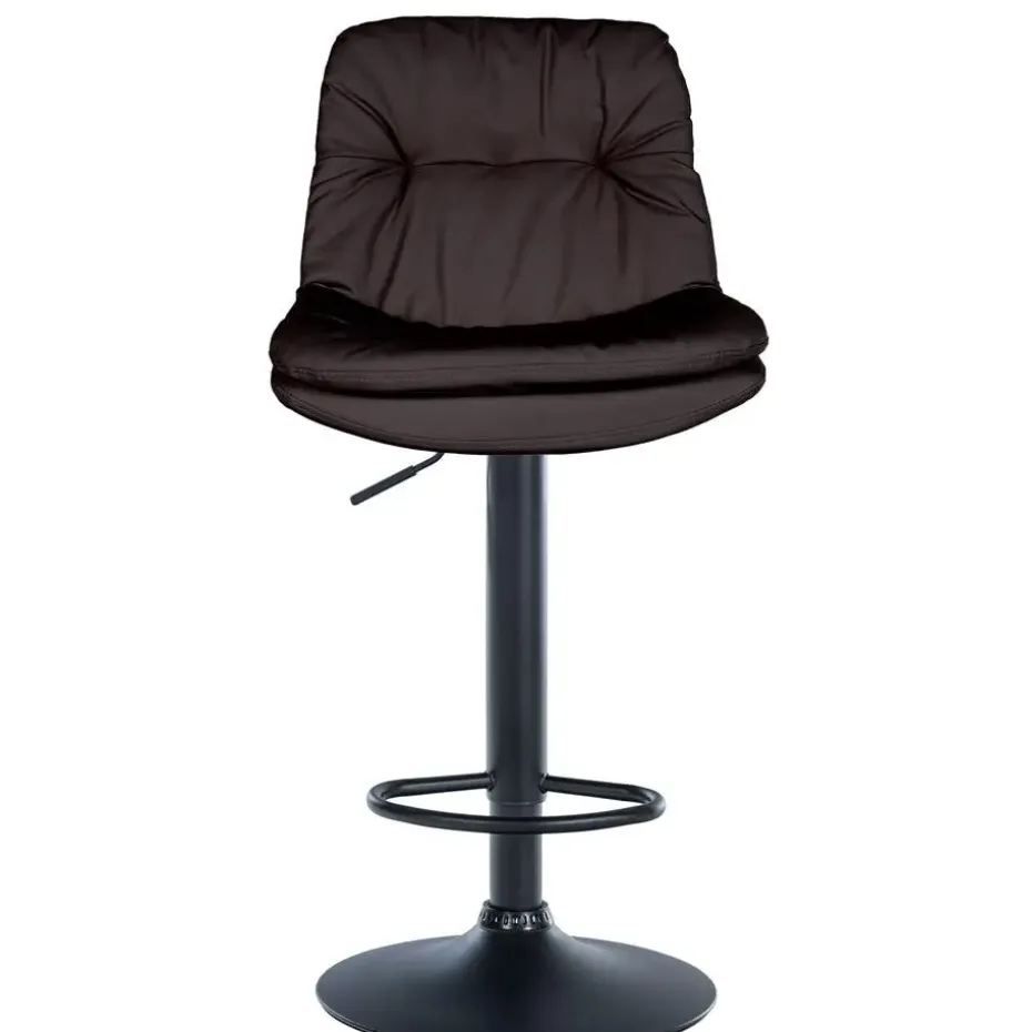 CLP Barkruk Laurel zwart Frame - Kunstleer - bruin
