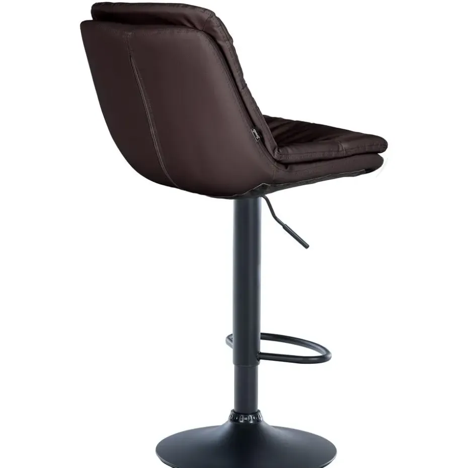 CLP Barkruk Laurel zwart Frame - Kunstleer - bruin