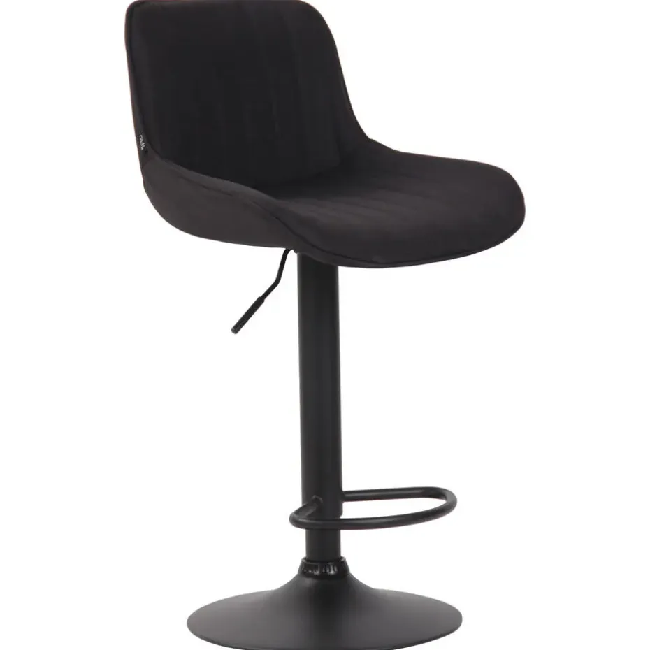 CLP Barkruk Lentini zwart Frame - Stof - zwart