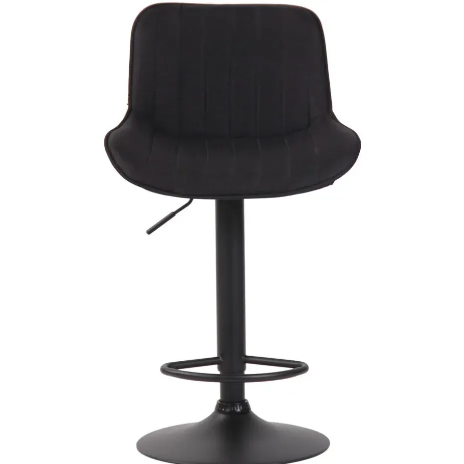 CLP Barkruk Lentini zwart Frame - Stof - zwart