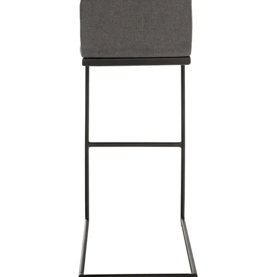 CLP Barkruk Newport zwart Frame - Stof - donkergrijs