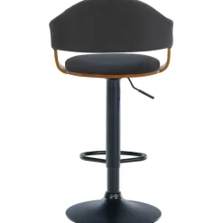 CLP Barkruk Nilse zwart Frame - Stof - walnoot/zwart
