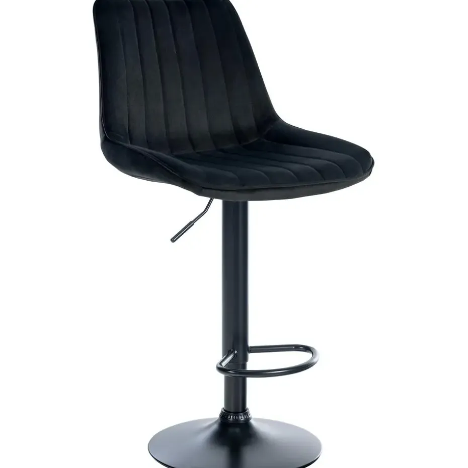 CLP Barkruk Toni zwart Frame - Fluweel - zwart