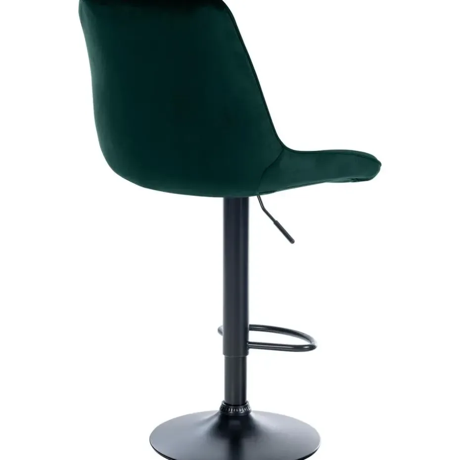CLP Barkruk Toni zwart Frame - Fluweel - groen