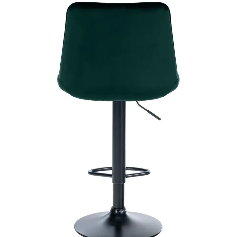 CLP Barkruk Toni zwart Frame - Fluweel - groen