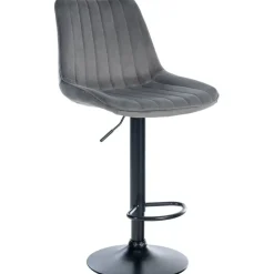 CLP Barkruk Toni zwart Frame - Fluweel - donkergrijs
