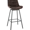 CLP Barkruk Weston zwart Frame - Fluweel - bruin