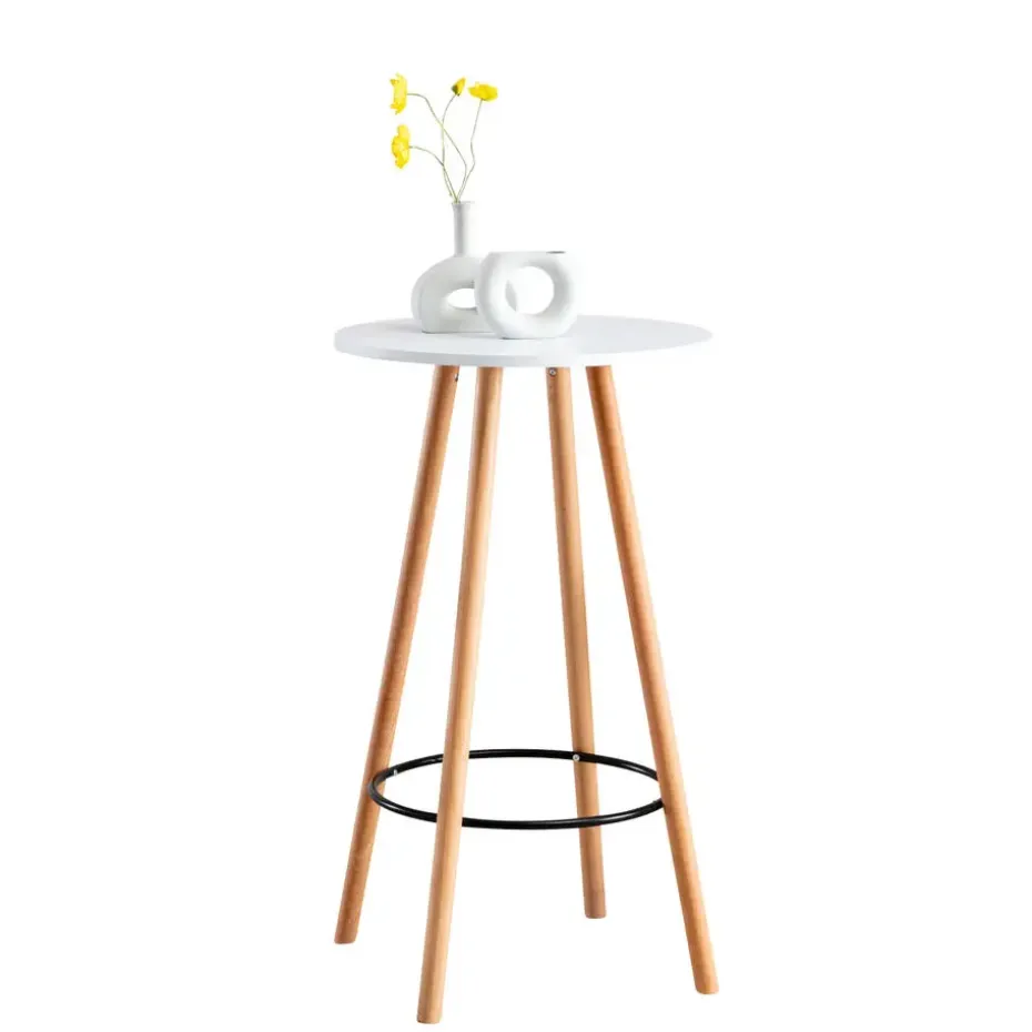 CLP Bartafel Mijas natura (ronde) Frame - Hout - wit