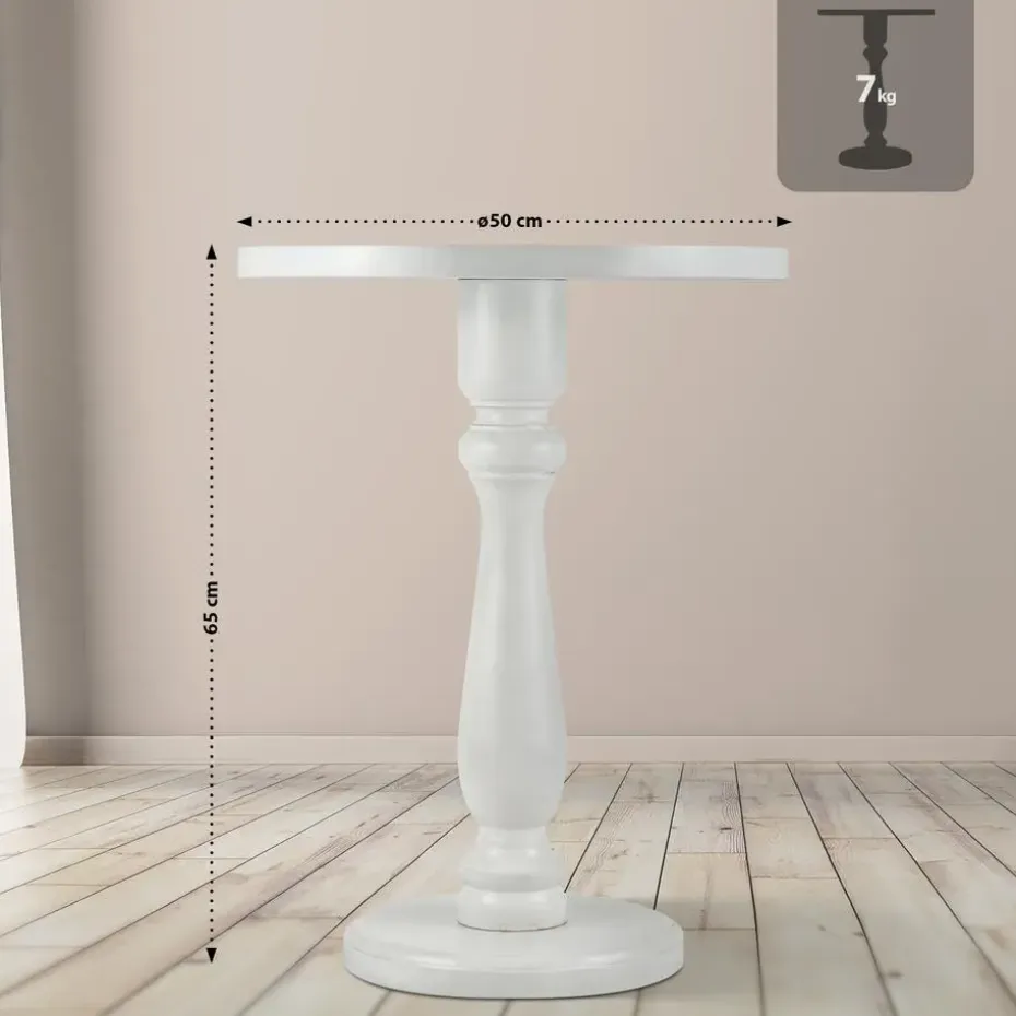 CLP Bijzettafel Adamsville Hout - antiek/wit