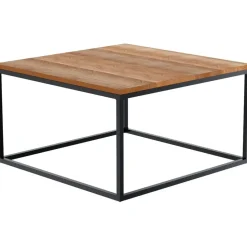 CLP Bijzettafel Manteo mat zwart Frame - Hout - eik