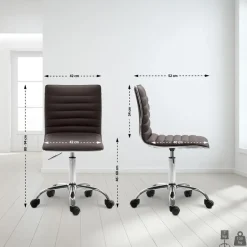 CLP Bureaustoel Alamosa chroom Frame - Kunstleer - bruin