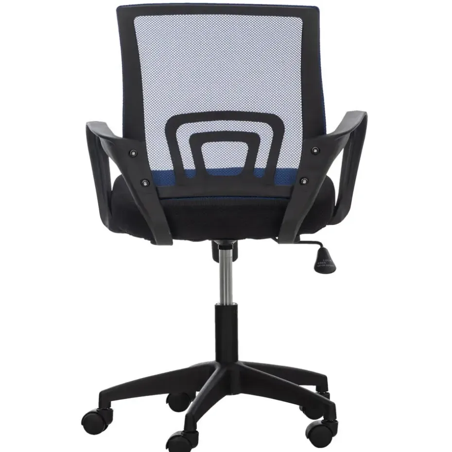 CLP Bureaustoel Auburn zwart Frame - Microfiber - blauw