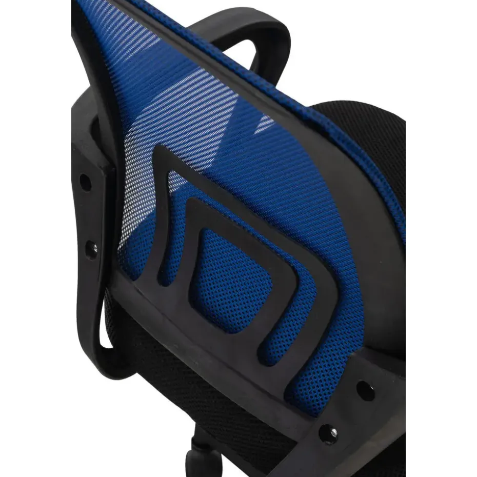 CLP Bureaustoel Auburn zwart Frame - Microfiber - blauw