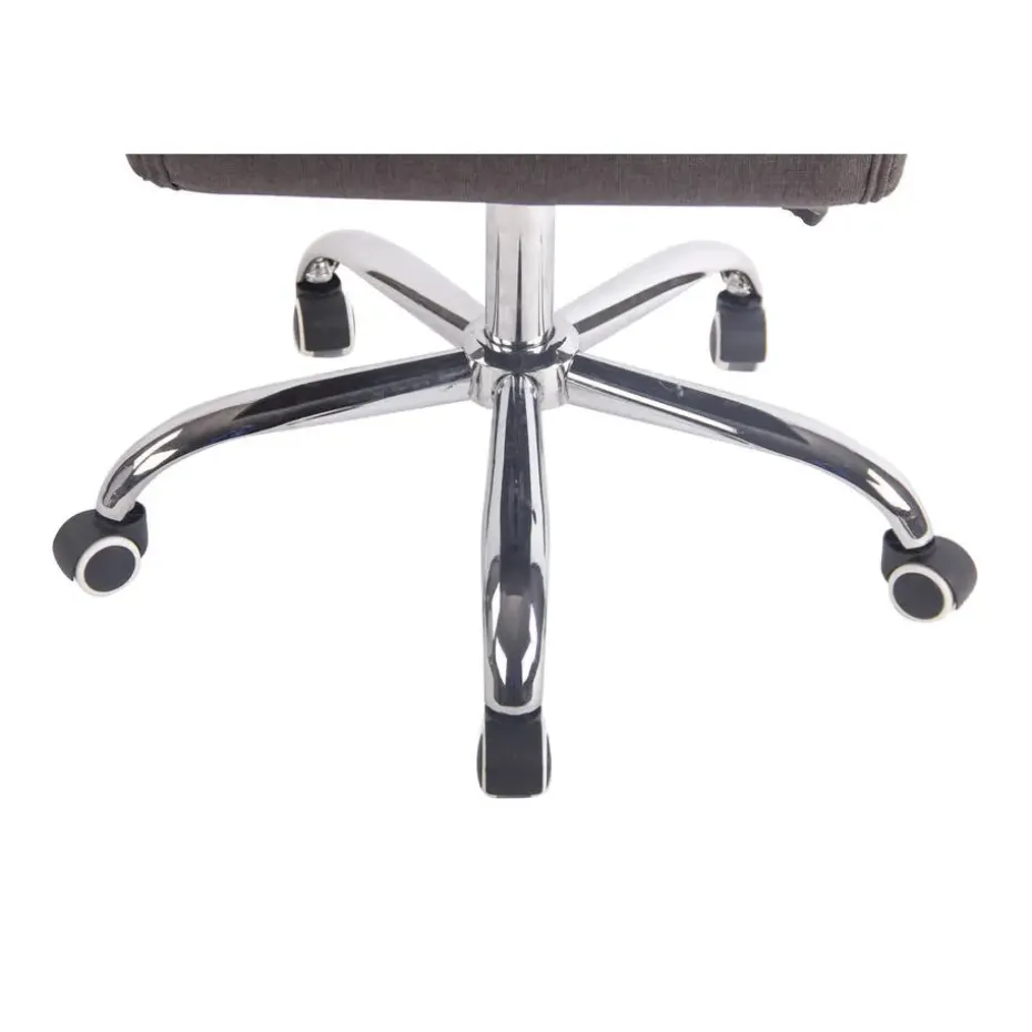 CLP Bureaustoel Deli chroom Frame - Stof - donkergrijs
