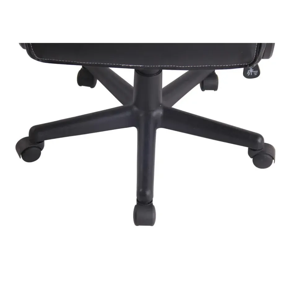 CLP Bureaustoel Elbing zwart Frame - Kunstleer - zwart/blauw