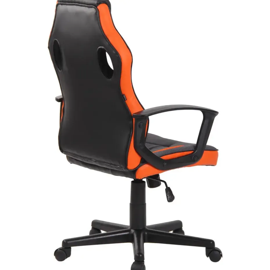 CLP Bureaustoel Glendale zwart Frame - Stof - zwart/oranje