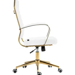 CLP Bureaustoel Havanna goud Frame - Kunstleer - wit
