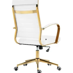 CLP Bureaustoel Havanna goud Frame - Kunstleer - wit