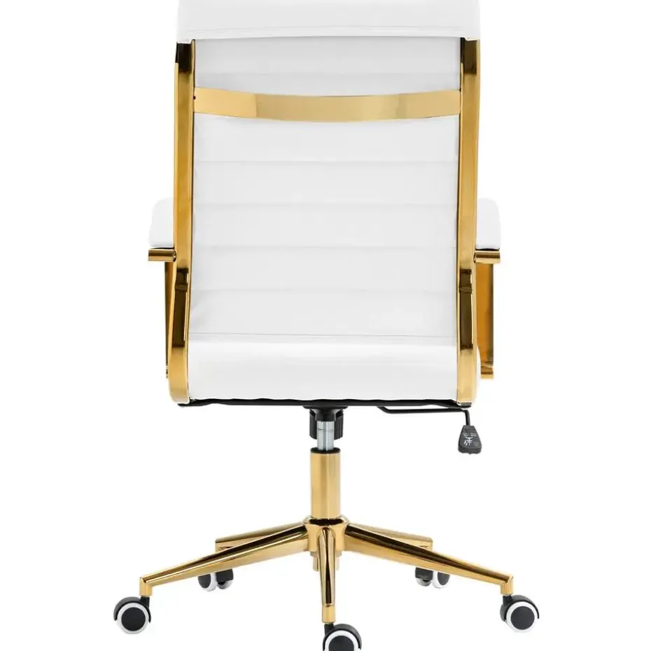 CLP Bureaustoel Havanna goud Frame - Kunstleer - wit