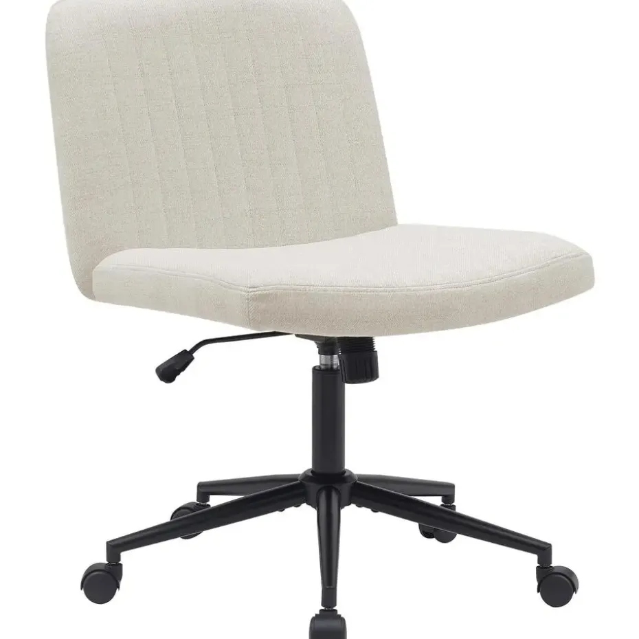 CLP Bureaustoel Kingman zwart Frame - Stof - creme