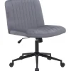 CLP Bureaustoel Kingman zwart Frame - Fluweel - donkergrijs