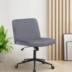 CLP Bureaustoel Kingman zwart Frame - Fluweel - donkergrijs