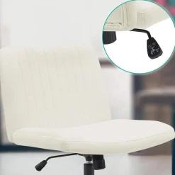 CLP Bureaustoel Kingman zwart Frame - Fluweel - creme