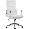 CLP Bureaustoel Kolumbus chroom Frame - Kunstleer - wit