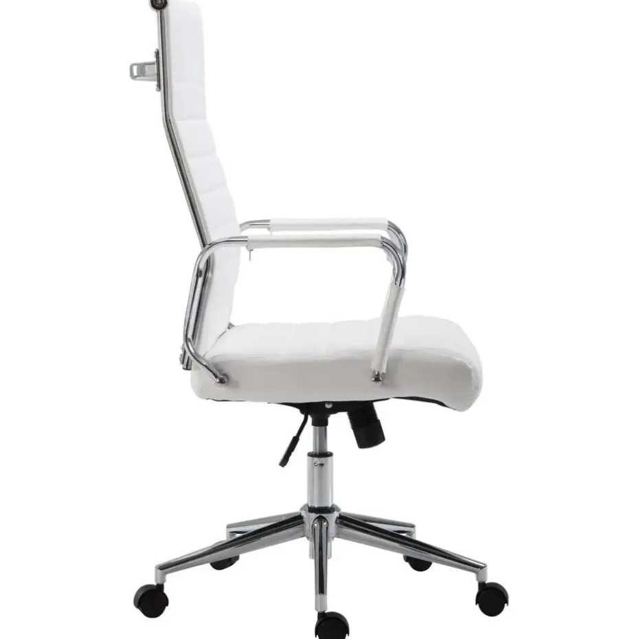 CLP Bureaustoel Kolumbus chroom Frame - Kunstleer - wit