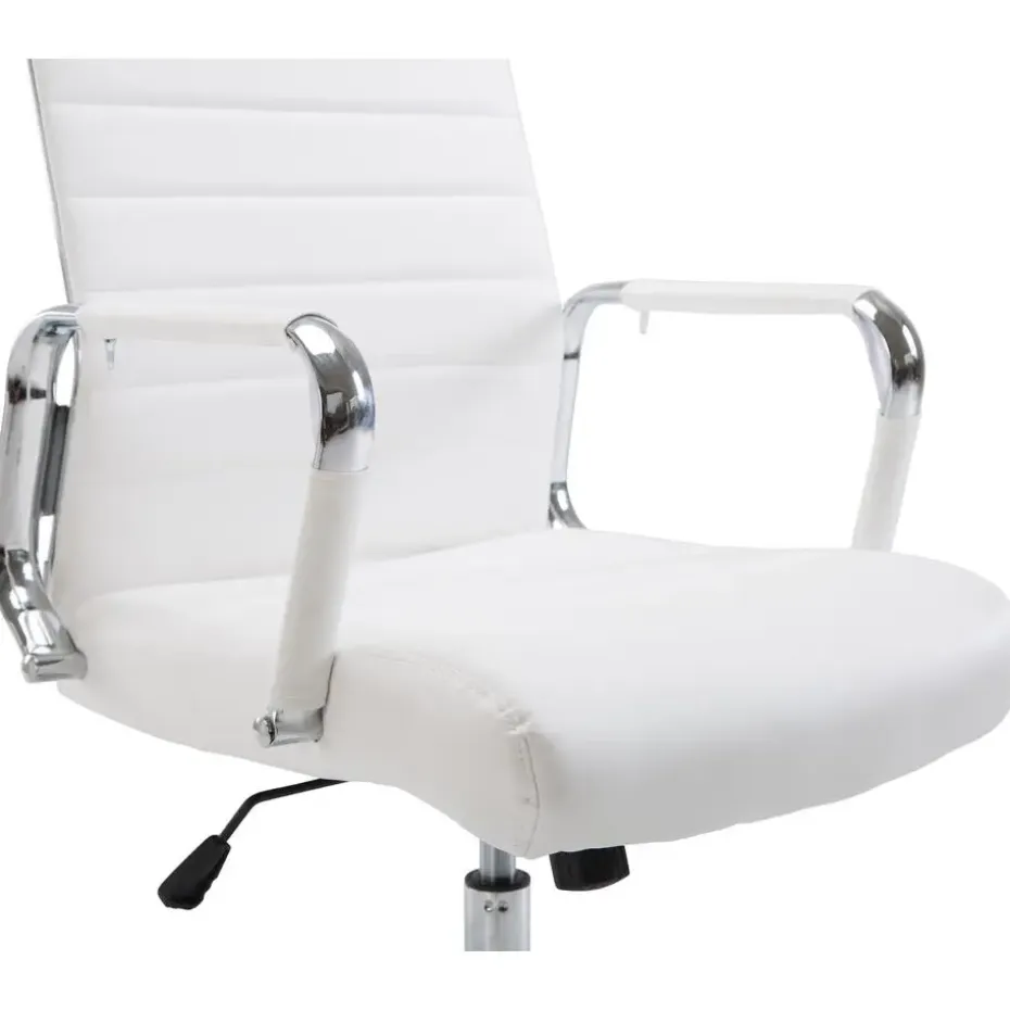 CLP Bureaustoel Kolumbus chroom Frame - Kunstleer - wit