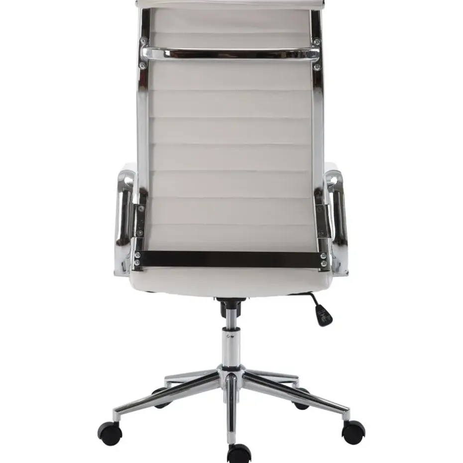 CLP Bureaustoel Kolumbus chroom Frame - Kunstleer - wit