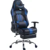 CLP Bureaustoel Limit zwart Frame - Kunstleer - zwart/blauw