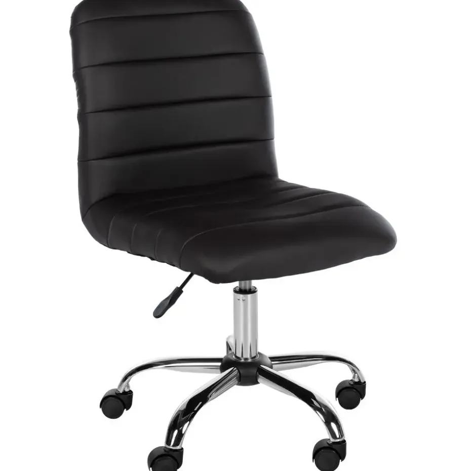 CLP Bureaustoel Redding chroom Frame - Kunstleer - bruin